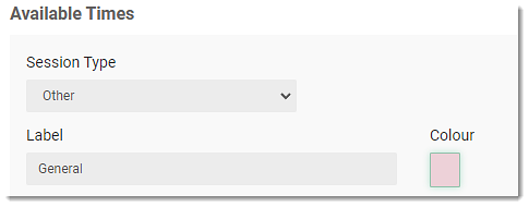 Session Type and Lable fields