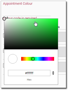 Appointment Colour Dialogue