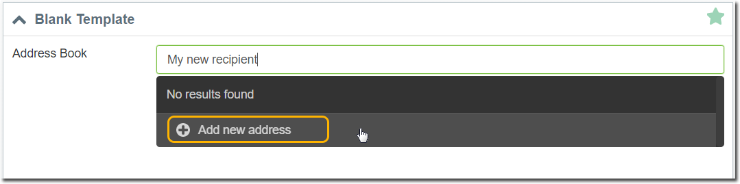 Example of adding a new recipient to the clinical address book