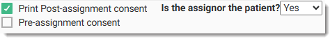 Post-assginment Consent Example