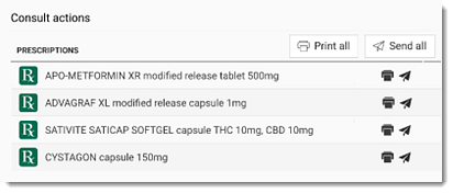 Consult actions - Prescriptions