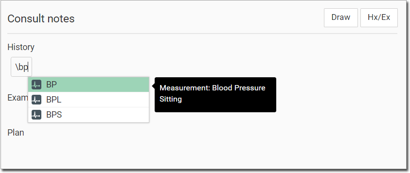 Example BP shortcuts