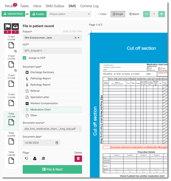 Document Management Screen showing nine uploaded documents