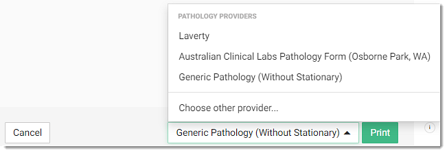 Pathology Request Panel - Pathology Labs Provider