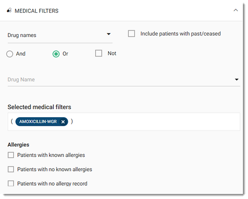 Patient Report - Medical Filter with Allergies filter