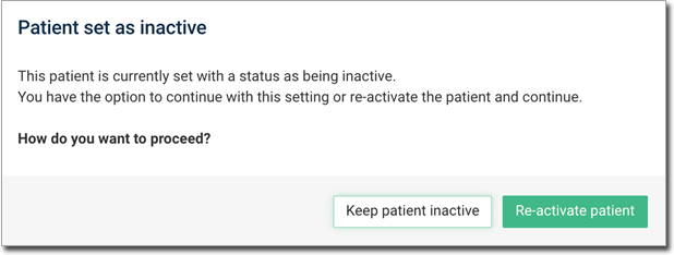 Inactive Patient Prompt