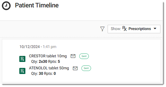 Send delivery type in patient timeline