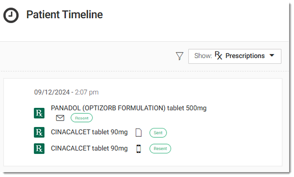 Send delivery type in patient timeline