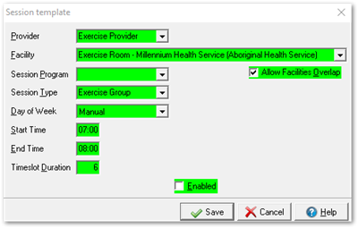 Example group session template