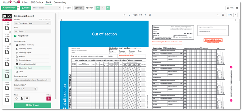 Document Management Screen showing nine uploaded documents