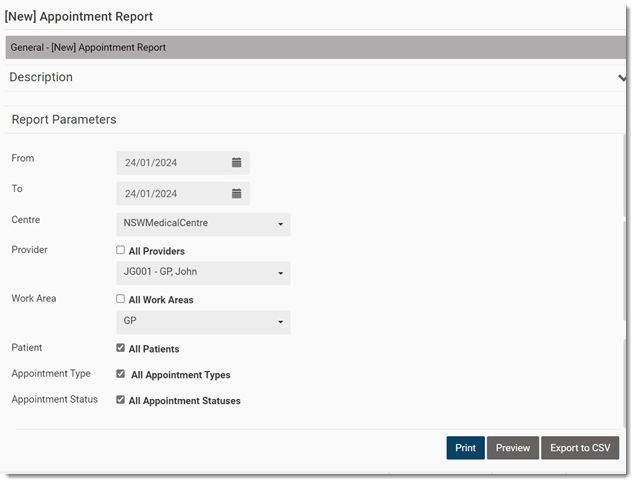 Appointment Report