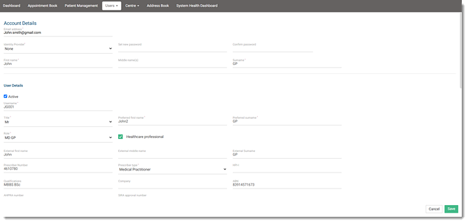 Example Edit User