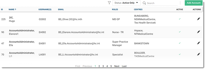 Example Account List
